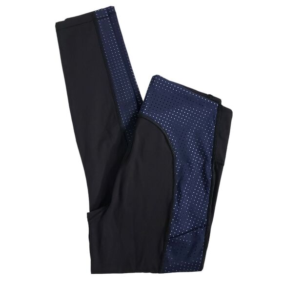 Athleta Womens Tights Small Ultimate Stash Pocket Colorblock Laser Cut 7/8 Blue - Picture 3 of 12